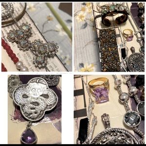 LOT of vintage jewelry.  Over 40 pieces (sets). Some real silver.